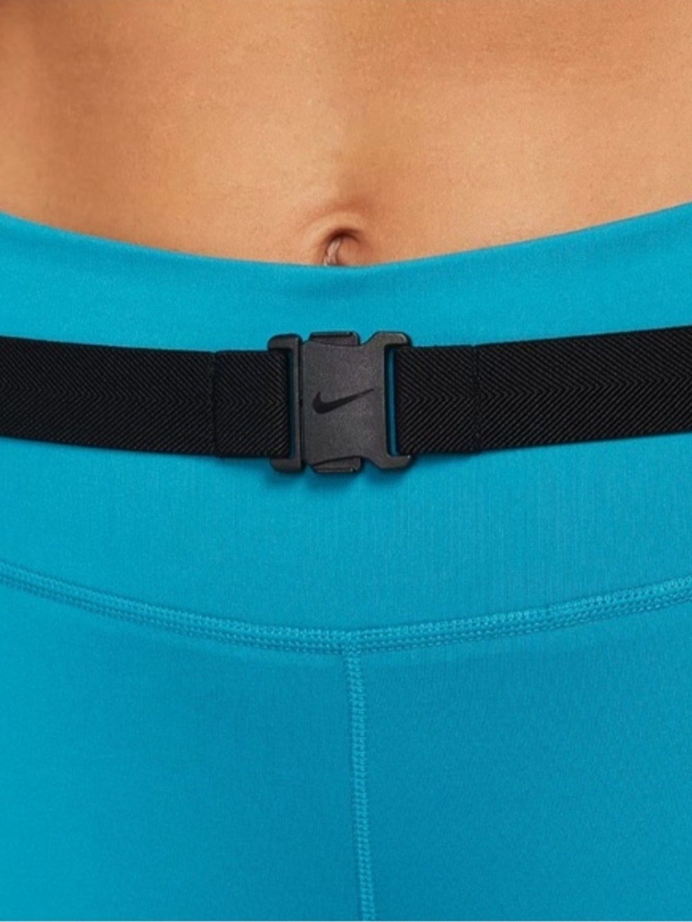 Nike Dri-FIT One Luxe Buckle Mid-Rise Leggings in a Cyber Teal color - Picture 3 of 6